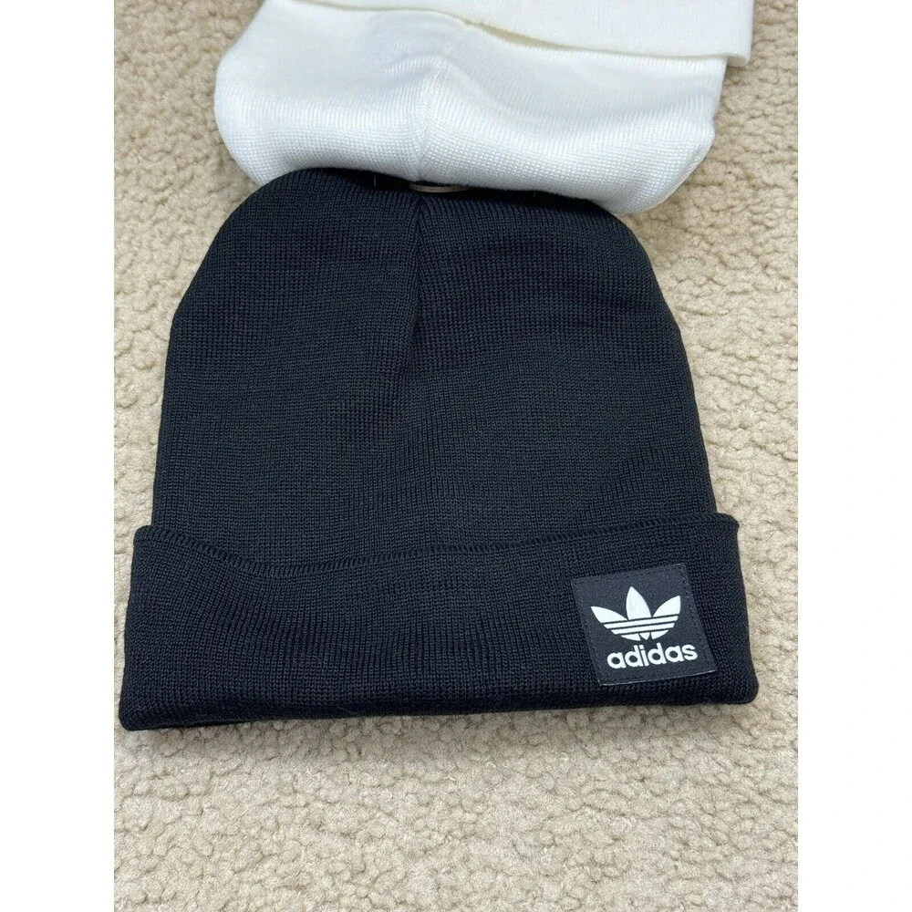 NWT Adidas Women’s 2pk Grove Beanie in White/Onix Grey & Black/Black OSFW